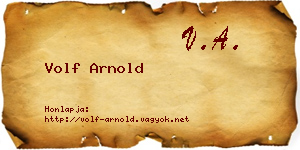 Volf Arnold névjegykártya